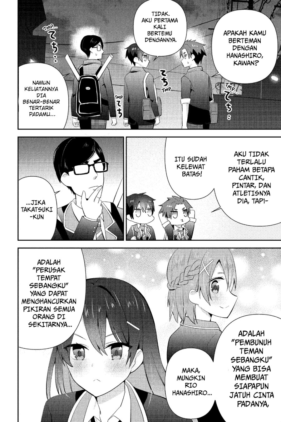 The Cute Girl Sitting Next to Me Is Trying to Make Me Fall in Love With Her as a Way to Ridicule Me Chapter 11 Bahasa Indonesia